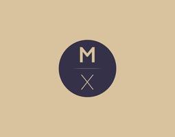 Imágenes de vector de diseño de logotipo elegante moderno de letra mx