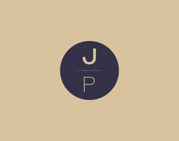 JP letter modern elegant logo design vector images