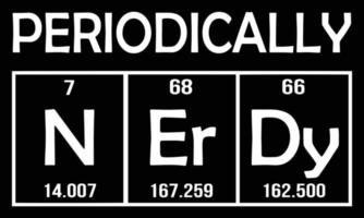 periódicamente nerd. Los elementos químicos de la tabla periódica. vector