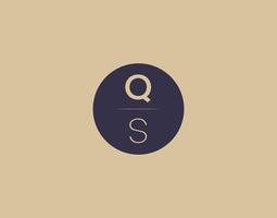 QS letter modern elegant logo design vector images