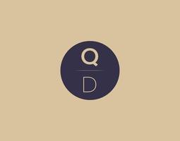 QD letter modern elegant logo design vector images