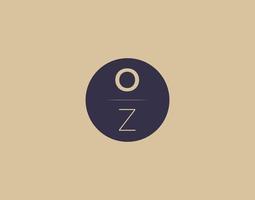 OZ letter modern elegant logo design vector images