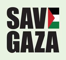 Save Gaza design with Palestine flag vector