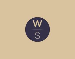 Imágenes de vector de diseño de logotipo elegante moderno letra ws