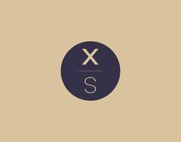 Imágenes de vector de diseño de logotipo elegante moderno de letra xs