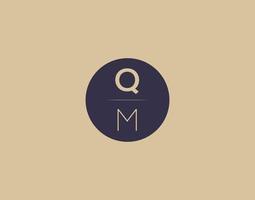 QM letter modern elegant logo design vector images