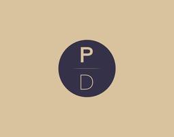 PD letter modern elegant logo design vector images