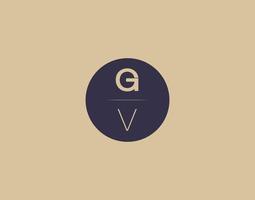 GV letter modern elegant logo design vector images