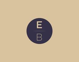 Imágenes de vector de diseño de logotipo elegante moderno de letra eb