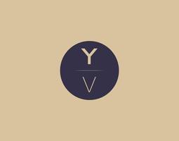 YV letter modern elegant logo design vector images