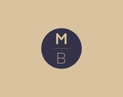 MB letter modern elegant logo design vector images