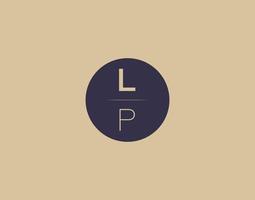 Imágenes de vector de diseño de logotipo elegante moderno de letra lp