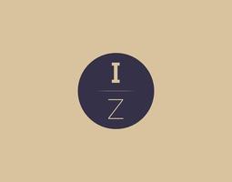 IZ letter modern elegant logo design vector images