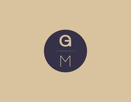 Imágenes de vector de diseño de logotipo elegante moderno de letra gm