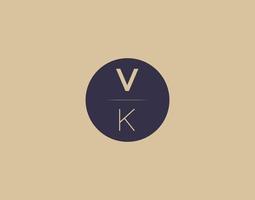 VK letter modern elegant logo design vector images