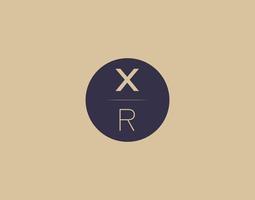 XR letter modern elegant logo design vector images