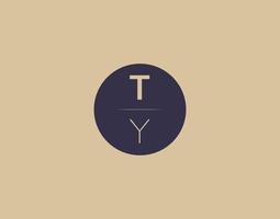 TY letter modern elegant logo design vector images