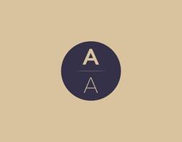 AA letter modern elegant logo design vector images