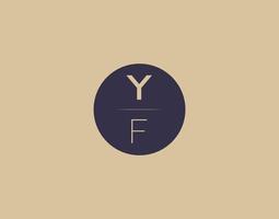 YF letter modern elegant logo design vector images