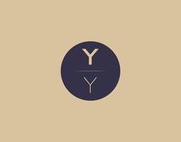 YY letter modern elegant logo design vector images