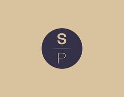 SP letter modern elegant logo design vector images