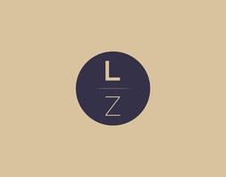 Imágenes de vector de diseño de logotipo elegante moderno de letra lz