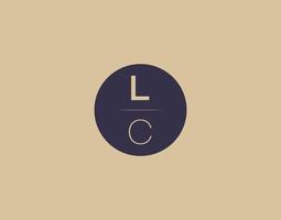 Imágenes de vector de diseño de logotipo elegante moderno de letra lc