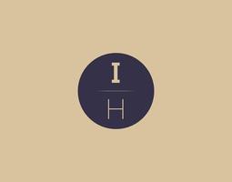 IH letter modern elegant logo design vector images