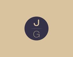 JG letter modern elegant logo design vector images