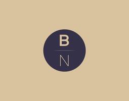 BN letter modern elegant logo design vector images