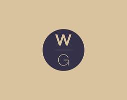 WG letter modern elegant logo design vector images