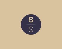 SS letter modern elegant logo design vector images