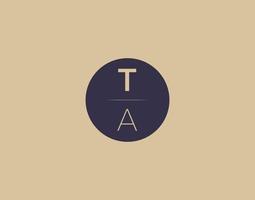 TA letter modern elegant logo design vector images