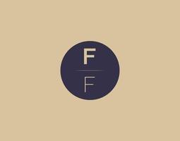 Imágenes de vector de diseño de logotipo elegante moderno de letra ff