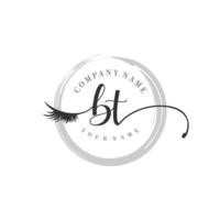 initial BT logo handwriting beauty salon fashion modern luxury monogram vector