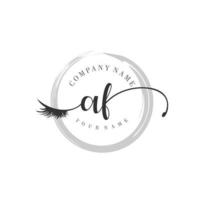 initial AF logo handwriting beauty salon fashion modern luxury monogram vector