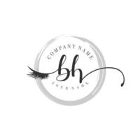 initial BH logo handwriting beauty salon fashion modern luxury monogram vector