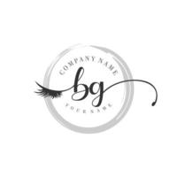 initial BG logo handwriting beauty salon fashion modern luxury monogram vector
