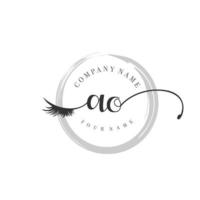 initial AO logo handwriting beauty salon fashion modern luxury monogram vector