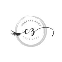 initial CZ logo handwriting beauty salon fashion modern luxury monogram vector