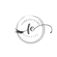 initial FO logo handwriting beauty salon fashion modern luxury monogram vector