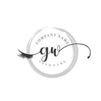 initial GW logo handwriting beauty salon fashion modern luxury monogram vector