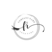 initial FR logo handwriting beauty salon fashion modern luxury monogram vector