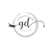 initial GD logo handwriting beauty salon fashion modern luxury monogram vector