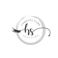 initial HS logo handwriting beauty salon fashion modern luxury monogram vector