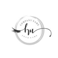 initial HU logo handwriting beauty salon fashion modern luxury monogram vector