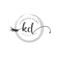 initial KD logo handwriting beauty salon fashion modern luxury monogram vector