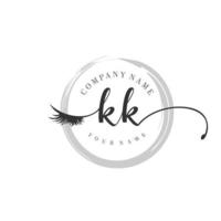 initial KK logo handwriting beauty salon fashion modern luxury monogram vector