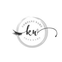 initial KW logo handwriting beauty salon fashion modern luxury monogram vector