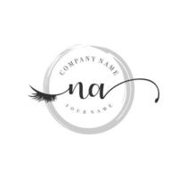 initial NA logo handwriting beauty salon fashion modern luxury monogram vector